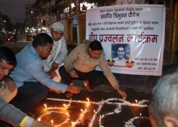 पत्रकार महासंघ द्वारा दीप प्रज्वलन
