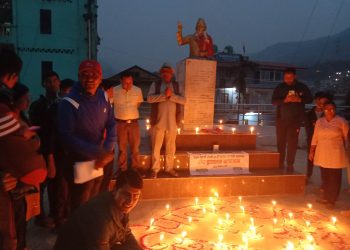 नेविसंघको मन्थलीमा दिप प्रज्वलन