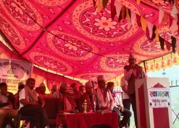 भैसेश्वर खानेपानी भवनको पूजाआजा पञ्चेबाजा र ताम्र पत्र अनावरण गरी  उद्घाटन 