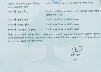 नेपाली काँग्रेसले तोक्यो स्ववियू निर्वाचनको निर्देशक समिति